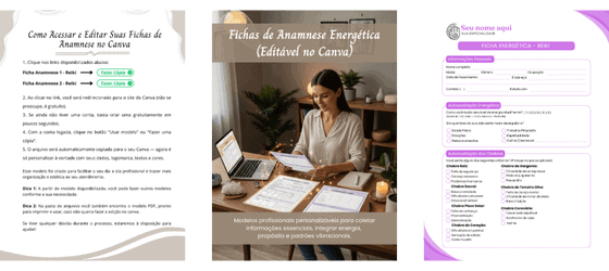 Fichas de Anamnese Editáveis no Canva (2 Modelos)